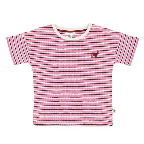 Goldie + Ace Waffle Stripe T-Shirt Pink 6M-2Y